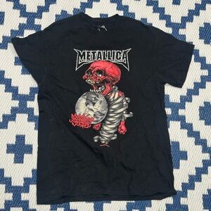 Metallica madly in anger with the world Pushead Art Metal Tock Band T shirt